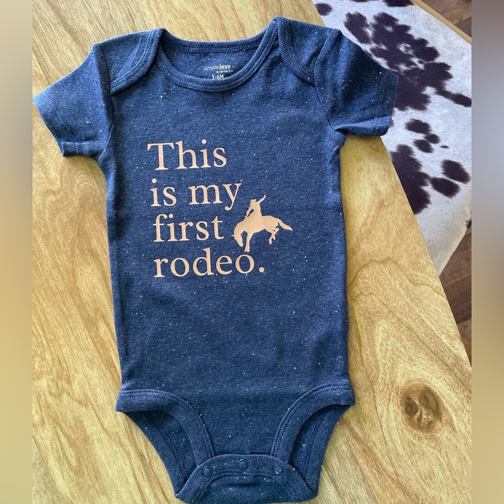 Carter's Navy Blue 'First Rodeo' Baby Bodysuit